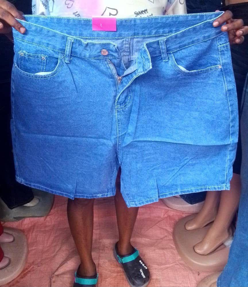 Sky blue Boyfriend jean short
